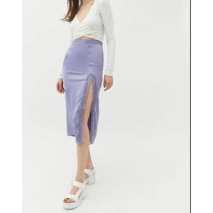 Urban Outfitters Sabrina Lace Trim Midi Skirt